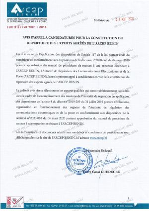 Benin Radio Type Approval Certificate-1.jpg